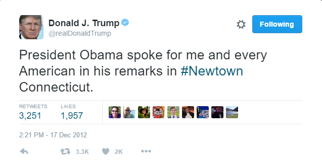 Trump Tweet on Newtown Connecticut
